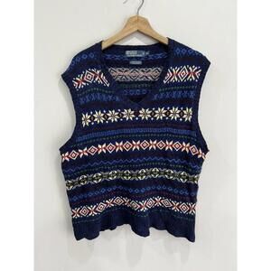 Vintage Ralph Lauren Polo Sweater Vest Pattern cashmere silk